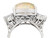Vintage 7.39Ct Cabochon Cut Opal and Diamond Platinum Cocktail Ring Circa 1960