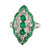 Emerald with Diamond Ring Set in 18 Karat White Gold Settings