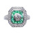 Emerald with Diamond Ring Set in 18 Karat White Gold Settings