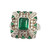Emerald with Diamond Ring Set in 18 Karat White Gold Settings