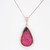 Pear Rhodonite Pendant with Sterling Bezel and Chain, Genuine Rhodonite Gemstone