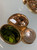 1980s Ciner Cluster Clip-On Earrings W/ Faux Citrine Pearl & Topaz