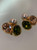 1980s Ciner Cluster Clip-On Earrings W/ Faux Citrine Pearl & Topaz