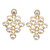 White Pearls 18 Karat Rose Gold Geometric Earrings