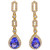 Tanzanite and Diamond Yellow Gold Dangle Earring