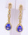 Tanzanite and Diamond Yellow Gold Dangle Earring
