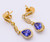 Tanzanite and Diamond Yellow Gold Dangle Earring