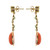 Coral Peridot 18 Karat Gold Earrings