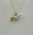 Victorian Turquoise Ruby Baroque Pearl Bird Pendant Charm Lavaliere Necklace