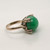 Vintage 14 Karat Gold & Jade Jadeite Bead Art Deco Style Ring