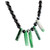 Black Agate Jade Stick Pendant 925 Sterling Silver Indian Deco Beaded Necklace