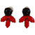 Philippe Ferrandis for Jacques Fath Black and Red Clip Earrings