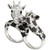 Giraffes Black and White Diamonds on Gold Ring