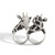 Giraffes Black and White Diamonds on Gold Ring