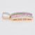 18 Karat Gold Princess Cut Pink Sapphire Diamond Pendant Hoop Earrings Ring Set