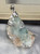 Bicolore Topaz Pendant in White Gold Natural Slice Blue Gemstone Talisman Magic