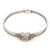 Edwardian Diamonds White Gold Snake Chain Bracelet