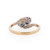 Circa 1920's Art Deco 18K Two Tone Vintage Bypass Sapphire Fashion Ring
