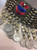 Ethnic Coin Bib Necklace w Tinted Mirror Tile Inlay