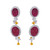 15.3 Carat Vivid Red Ruby 1.98 Carat Vivid Yellow & White Diamond Dangle Earring