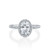 1 1/2 Carat 14 Karat Rose Gold Oval Engagement Ring, Oval Halo Diamond Ring