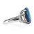 Black Opal Round and Baguette Diamond Platinum Cocktail Ring