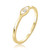 Diamond White Enamel Evil Eye Ring in 14K Yellow Gold, Shlomit Rogel