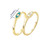 Diamond White Enamel Evil Eye Ring in 14K Yellow Gold, Shlomit Rogel