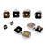 Vintage Diamond Tortoise Shell Tuxedo Cufflink Button Set