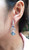 Aquamarine with Blue Sapphire and Diamond Earrings Set in 18 Karat White Gold