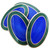 Art Deco Sterling Silver and Enamel Royal Blue and Green Cufflinks