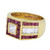 Gorgeous 18 Karat Yellow Gold 1.20 Carat Center Diamond with Rubies Dome Ring