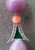 Amethyst Phosphosiderite Pink Coral Green Enamel Gold Diamonds Drop Earrings