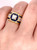 Gorgeous 18 Karat Gold Center Diamond 0.64 Carat with Sapphires Dome Ring