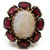 1950s White Opal and Red Garnet 14 Karat Yellow Gold Cocktail Ring