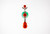 Mediterranean Red Coral Jade 0.32 Carat White Diamond White Gold Pendant
