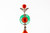 Mediterranean Red Coral Jade 0.32 Carat White Diamond White Gold Pendant