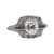 1920s 1.66 Carat Asscher Cut Diamond and Sapphire Engagement Ring, 18 Karat Gold