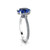 GIA Certified 3.34 Carat Blue Sapphire Diamonds Platinum Ring