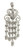White Diamond, 18 Karat White Gold Art Deco Style Chandelier Earrings, 6.00 TCW