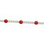 French Art Deco Diamond and Cabochon Coral Line Bracelet in Platinum