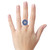 1.35 Carat Old European Cut Diamond with Cabochon Sapphire Ring in 18 Karat Gold