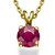 1/2 Carat 14k Yellow Gold Round Ruby Solitaire Necklace, Ruby Pendant Necklace