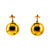 Art Deco Style Handcrafted Yellow Gold Dangle Stud Earrings