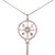 18 Karat White Gold and Diamond Petals Key Pendant Necklace, Tiffany & Co. Style