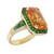 AGTA Spectrum Award Entrant 18KYG Spessartine Garnet Tsavorite and Diamond Ring
