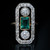 Art Deco Antique Emerald Diamond Platinum Gold Ring