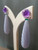 Art Deco Style Amethyst Blue Lace Agate Green Enamel Gold Diamonds Earrings