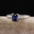 Antique Art Deco Platinum Diamond and Sapphire Engagement Ring