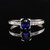 Antique Art Deco Platinum Diamond and Sapphire Engagement Ring